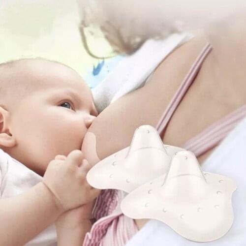 2Pcs=1pair silicone breathable nipple protector breastfeeding mother nipple shield protective cover breast milk extractor nipple