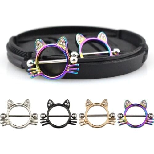 2pcs Nipple Piercing for Women Nipple Ring Bar Stainless Steel Barbell Shield Rings Cover Girl Sexy Body Breast Jewelry Gift 14G