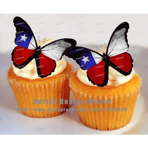 25 American Flag Edible Cake Topper Wafer Rice Paper for Cake, Cupcake, Cookie Decoration Birthday Wedding Cake Decor Supplier