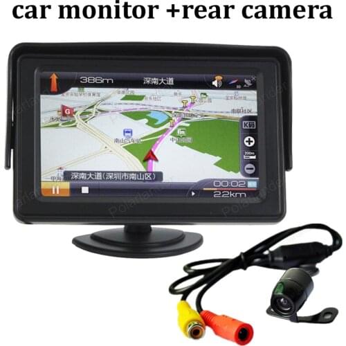 4.3 inch 480x234 2 AV input Car Rear View LCD Monitor with rearview reverse Camera parking System on-board Display