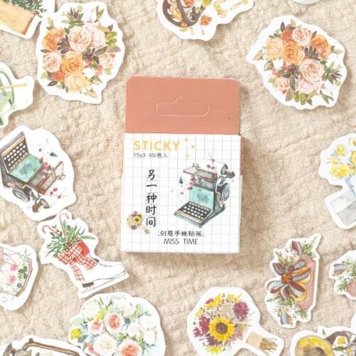 45pcs/Set Another Time Series Paper Sticker Decoration DIY Handmade Arts Craft Sticker Christmas Gift