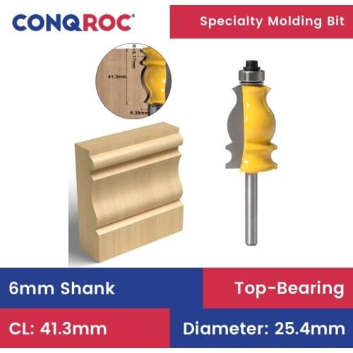 6mm Straight Shank Crown Molding Router Bit Milling Cutter Tool for Woodwork