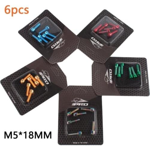 6pcs/set Mtb Stem Screw M5*18MM Bicycle Handlebar Stem Screw Bike Stem Screws Stainless Steel Stem Riser Bolts Screws Cap