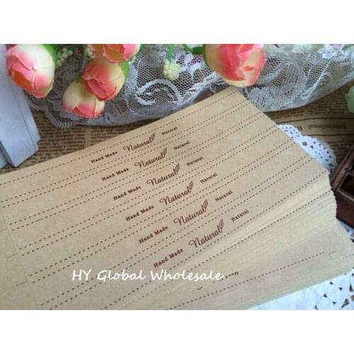 60pcs/lot vintage Natural series Kraft paper Hand Made Sealing sticker DIY Gift posted Baking Decoration packaging label