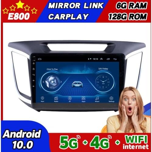 NEW 6GB Ram 128GB Rom 9 Inch Touchscreen 2Din Car Radio Android 10.0 Multimedia Autoradio Stereo For Hyundai Creta IX25 2017