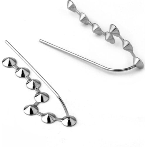 Stainless Steel Earrings Base Settings 7 Bezels Rivoli Stones Cabochons Ear Wire Hooks DIY Earrings Findings Jewelry Accessories