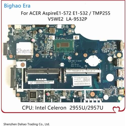 Free Shipping) For ACER E1-572G E1-572 E1-532 TMP255 Laptop motherboard V5WE2 LA-9532P With Intel 2955U DDR3L 100% Fully Tested