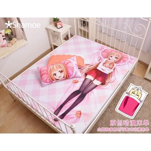 Anime Cartoon Doma Umaru Milk Silk Mattress Cover Fitted Sheet Fitted cover bedspread counterpane No.112