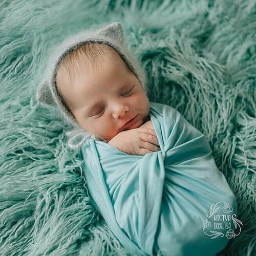 80*50cm Stretch Knit Cotton Newborn Baby Wraps Swaddle infant photos for Newborn Photography Props