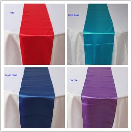 Hot Sale Red 12"×108“ Satin Table Runner Wedding Decoration/Party Decoration/Wedding Party Supply