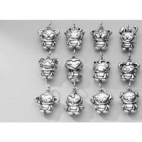 Lo Paulina 12 Chinese Zodiacs 925 Sterling Silver Beads Charms Fit DIY Jewelries Gift Bracelets Findings
