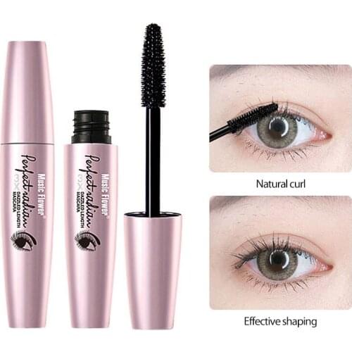 Music Flower Mascara Long-lasting Waterproof Non-smudge Setting Thick Curling Naturally Long Mascara Portable Eyes Cosmetic Tool