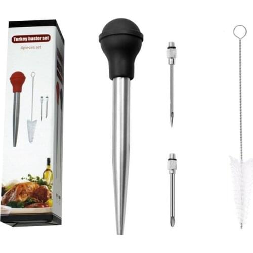 4PCS Meat Injector Kit Portable Rustproof Turkey Injector Durable Meat Marinade Injector Home Meat DIY Kitchen Tools