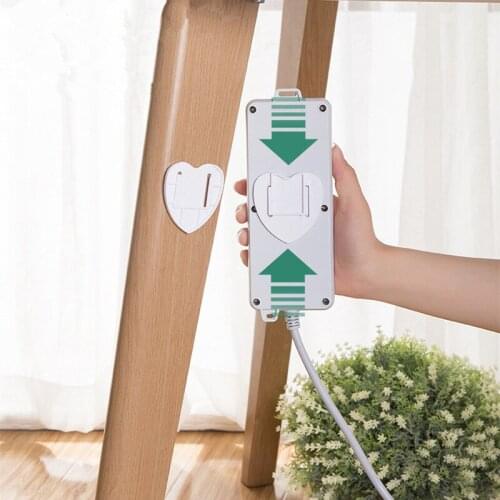 1PC Wall-Mounted Sticker Punch-free Plug Fixer Home Self-Adhesive Socket Fixer Cable Wire Organizer Seamless Power Strip Holder