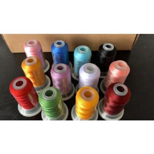 Oneroom 12 BASIC Colors Embroidery Machine Thread 550Yards/spool with Type A Bobbins as Bonus