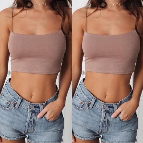 2021 New Women Casual Sports Wear Strappy Bra Tank Female Summer Vest Cami Bralet Short Crop Tops Solid Sleeveless Tanks