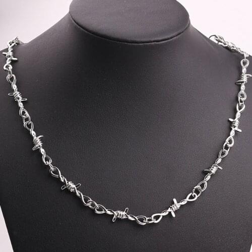 Small Wire Brambles Iron Unisex Choker Necklace Women Hip-hop Gothic Punk Style Barbed Wire Little Thorns Chain Choker Gifts