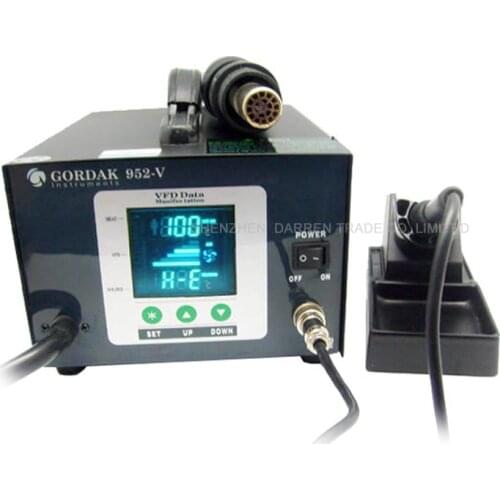 580W Gordak 952V Soldering Station + Hot Air Heat Gun 2 in 1 SMD BGA Rework Station