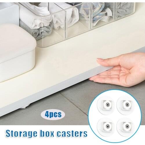 2021 4PCS Fixed Rail Wheels Plastic One-way Small Wheels Pastetable Directional Wheel Hardware Accessories for Storage Box