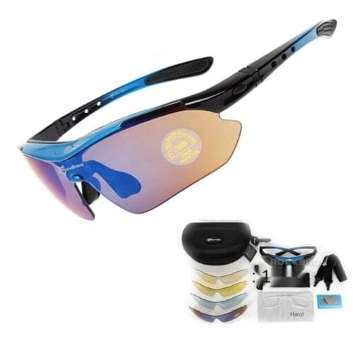 Polarized 5 Lens Outdoor Sports Hiking Climb Bicycle Cycling Sun Glasses Bike Sunglasses TR90 Eyewear Goggles