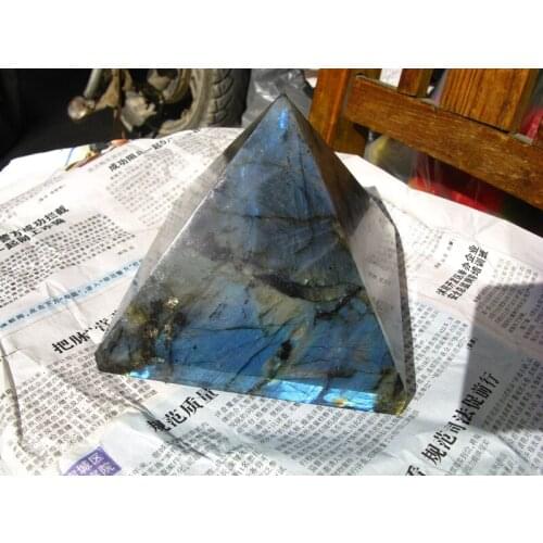 RAINBOW NATURAL PRETTY LABRADORITE CRYSTAL PYRAMID HEALING 2000g