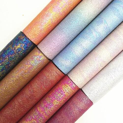 Iridescent Synthetic Faux Leather Fabric Sheets Leather For Bows Earrings Bags Shoes DIY FZ151