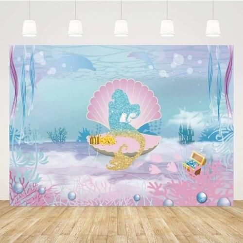 Mermaid Birthday Party Decoration Little Mermaid Party Background Decoration Birthday Party Decoration For Kids BR47