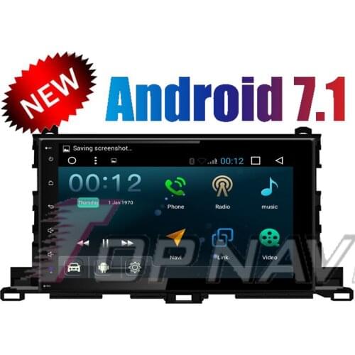 Topnavi 10.1" Quad Core Android 7.1 Car GPS Navigation for Toyota highlander 2015-2016 Autoradio Multimedia Audio Stereo,NO DVD