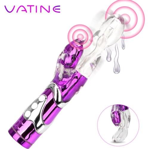 VATINE 8 Speeds Rabbit Vibrator Double Vibrator Dildo G Spot Vagina Clitoris Masturbator Sex Toys for Women