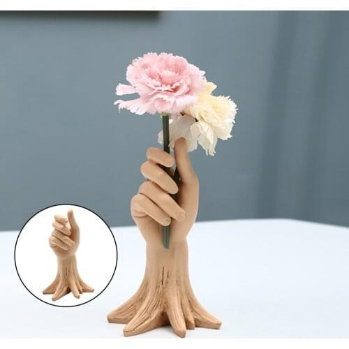 Flower Vase Hand Shaped Tabletop Flower Pot Wedding Holder Home Decor Hotel