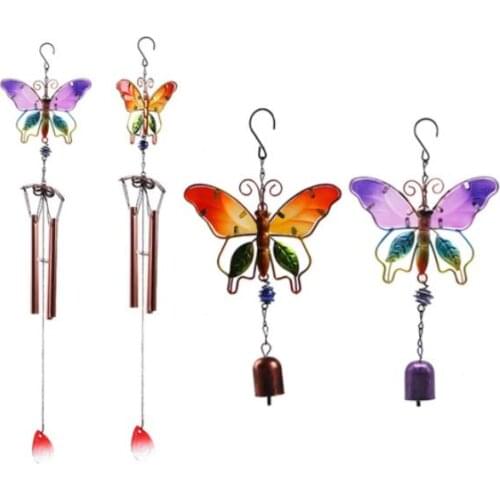 Butterfly Wind Chimes Garden Decoration Metal Windbell Indoor Outdoor Patio Balcony Pendants Panting Craft Party Gift 30pcs/lot