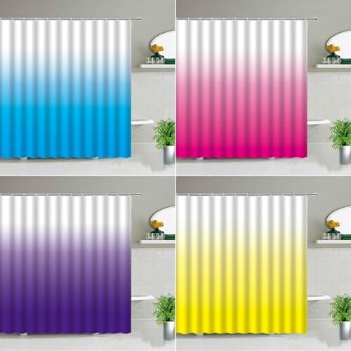 Waterproof Shower Curtain Set With Hooks Solid Color Bathroom Curtains For Bathtub Dropshipping Bath Mildew Proof for Home Decor