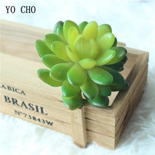 YO CHO 1PC High Simulation Stone Lotus Artificial Feshiness Green Plants Succulent Plant Decor Flower DIY Office Home Decoration