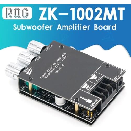 ZK-1002T TPA3116D2 Bluetooth 5.0 Subwoofer Amplifier Board 2*100W 2.0 Channel High Power Audio Stereo Amplifier Board Bass AMP