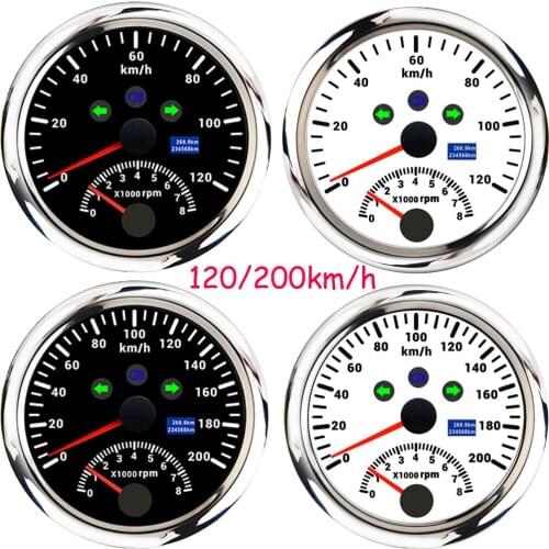120 km/h 200 km/h GPS Speedometer Speed Gauge Digital Odometer ATV UTV Marine Boat Motor 12V/24V 85mm Speed Meter