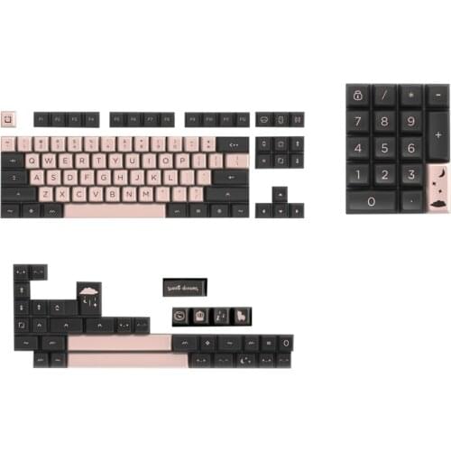 139Pcs Keys Yagekeycap Pink Black Keycaps SA ABS Keycaps Set For DIY 60% 87 TKL 104 108 MX Switches Mechanical Keyboard
