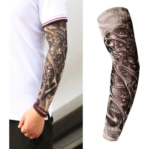 16 Styles Tattoo Sleeve Man Fake Temporary Tattoo Arm Sleeves Unisex Warmers Elastic UV Protection Cool Printed Sun-proof Punk