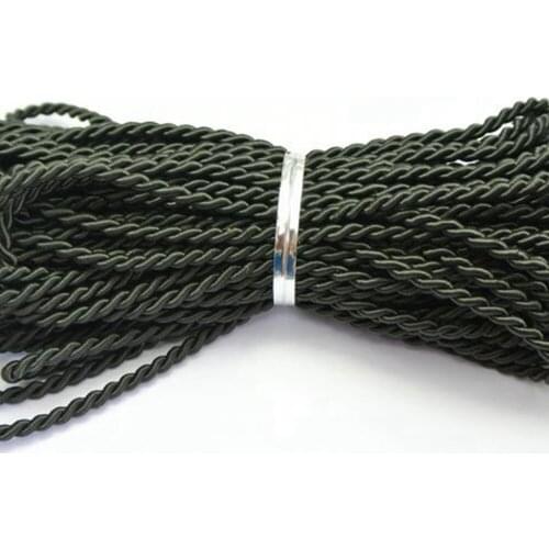 32.8 Feets Black Twist Cord String Twine Rope Bracelet Jewelry Synthetic Silk