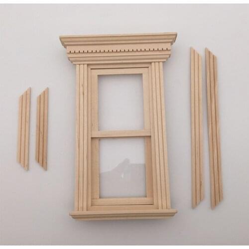 4 Set Mini Wooden Movable Sash Window 1/12 Dollhouse Room Fairy Garden Decor