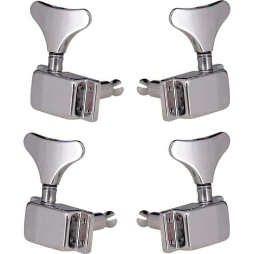 4 Pieces 2R2L Bass Tuning Pegs Machine Head for Electric Bass Accessory, Silver