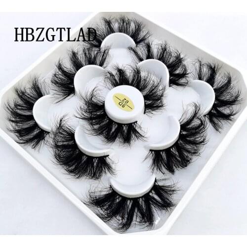 5Pairs Eyelashes 25mm Lashes Fluffy 3d Mink Lashes Makeup Dramatic Long Natural Eyelashes Wholesale Eyelash Extension Maquillaje