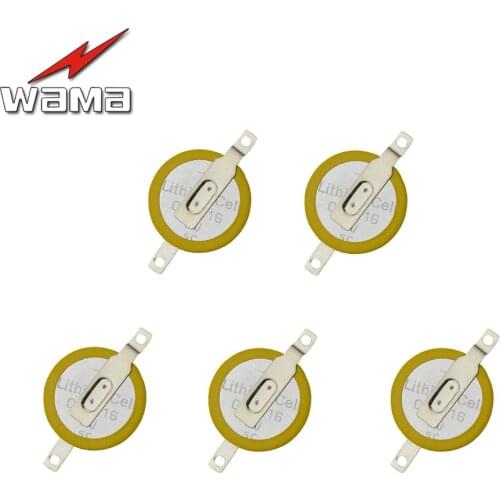 5x Wama CR1616 Button Cell Batteries Tabs 3V 2 Feet Welding Solder Pins 50mAh 1616 ECR1616 LM1616 Coin battery
