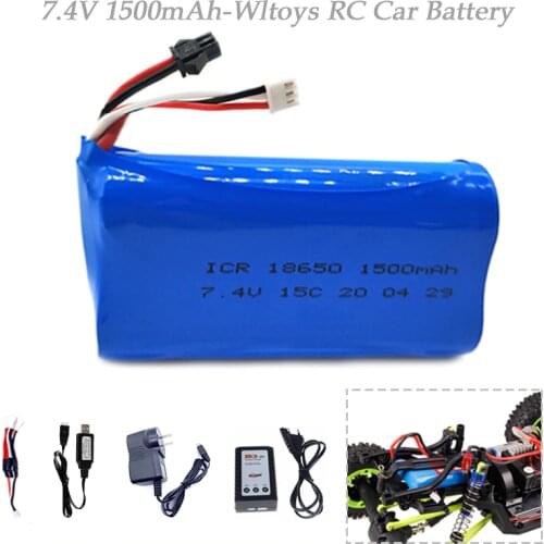 7.4V 1500mAh Lipo Battery for WPL MN99S D90 U12A S033g Q1 H101 7.4V 18650 SM Battery Rc Boats Cars Tanks Drones Parts