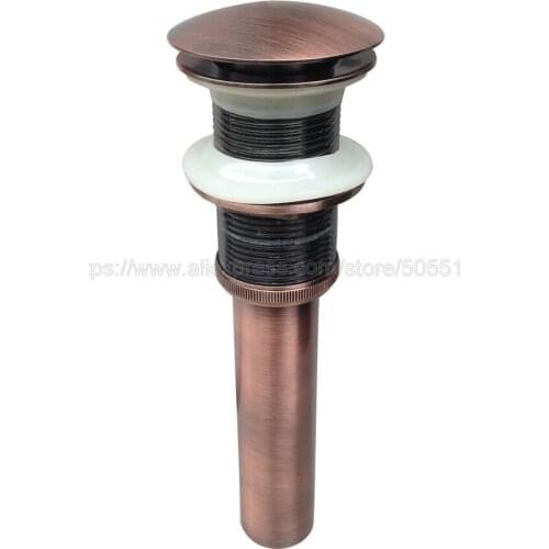 Antique Red Copper Drains Basin Sink Finish Sink Vanity Pop Up Drain Without Overflow Bathroom Accessaraies zsd052