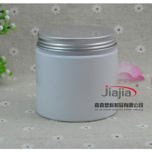 Free shipping: 200g white PET Can PET Food storage can,200ml Plastic Food Container Cream Jar with silver aluminum lid