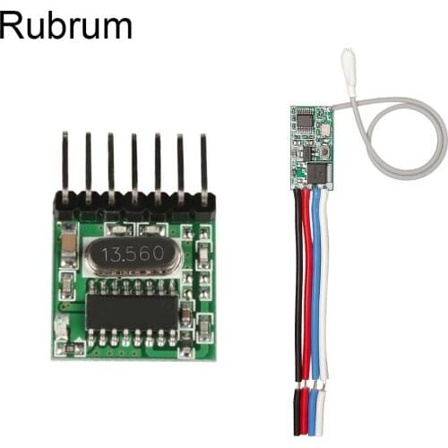 Rubrum RF 433 Mhz 1527 Learning Code Wireless Remote Control Switch Transmitter Module & 433Mhz DC 12V 24V Mini Receiver DIY Kit