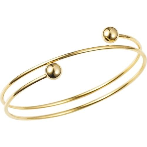 Stainless Steel Cuff Bangles Bracelets for Woman Gold Color Trendy Wristband Wedding Party Jewelry Lot Lovers Gift