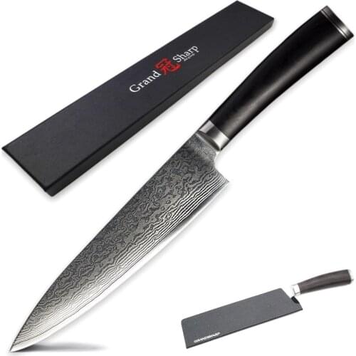Damascus Chef Knife vg10 Professional Chefs Kitchen Knives Japanese Damascus Stainless Steel Cooking Tools Sheath Gift BOX NEW