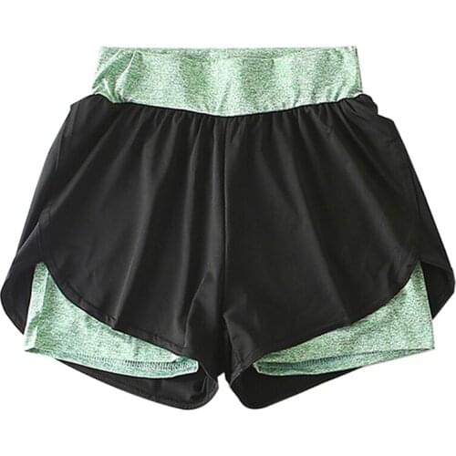 Women Workout Running 2 In 1 High Waist Shorts Yoga Gym Sport Pants with Liner U7EF