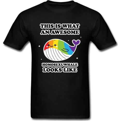 Lesbian Gay Pride T Shirt Men Woman T-shirt Awesome Homosexual Whale Tshirt Summer Clothing Funny Cartoon Tops Tees